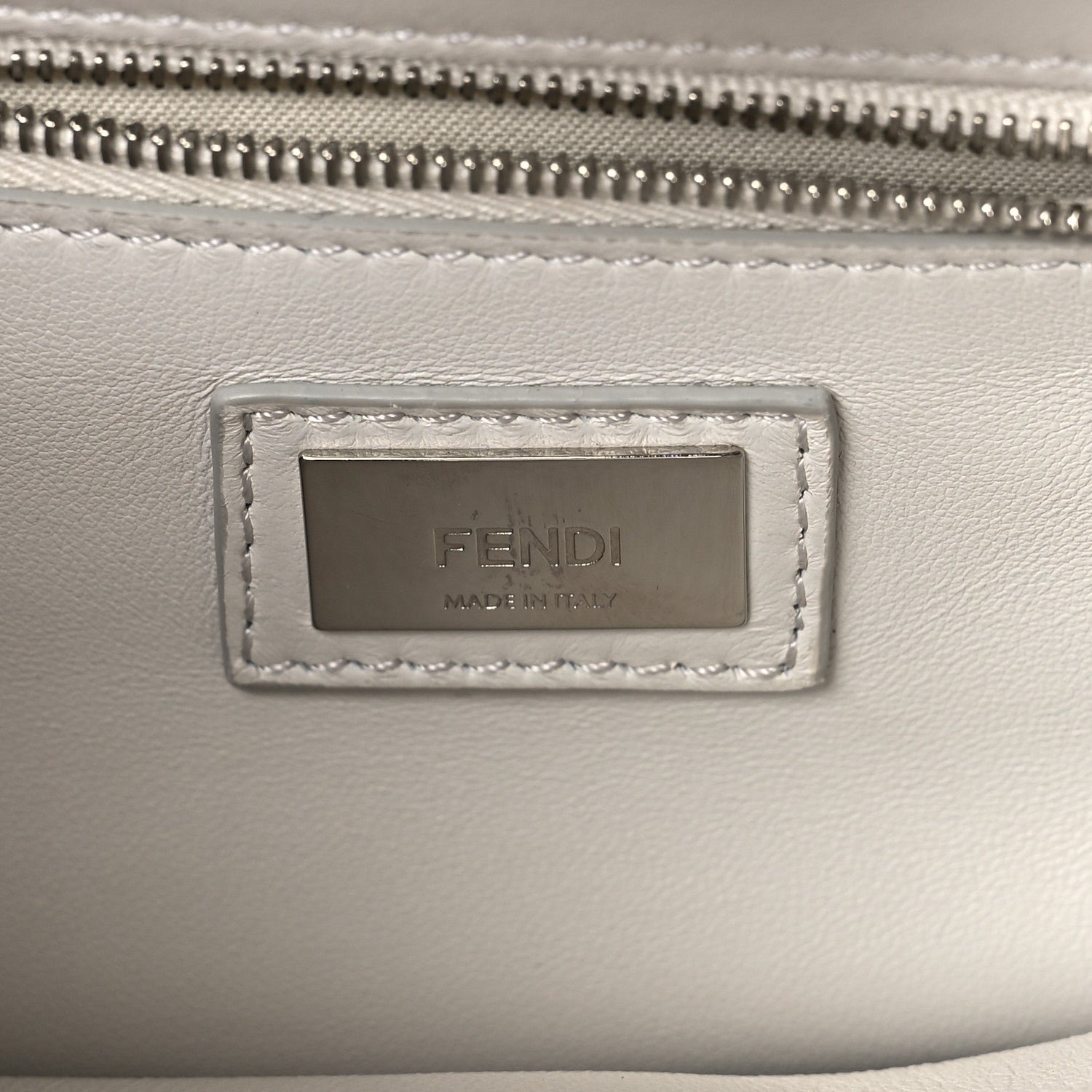 Fendi Nappa Lace Up Mini Peekaboo Iconic Satchel Bianco Carta 8 of 22