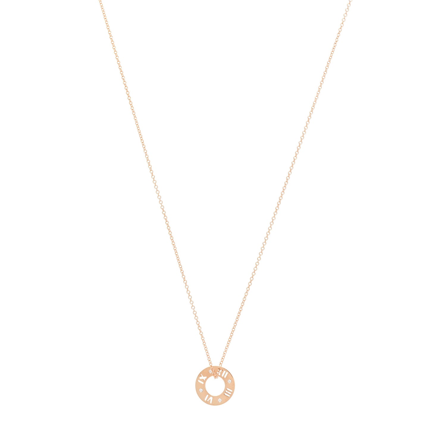 18K Rose Gold Diamond Atlas Pierced Pendant Necklace