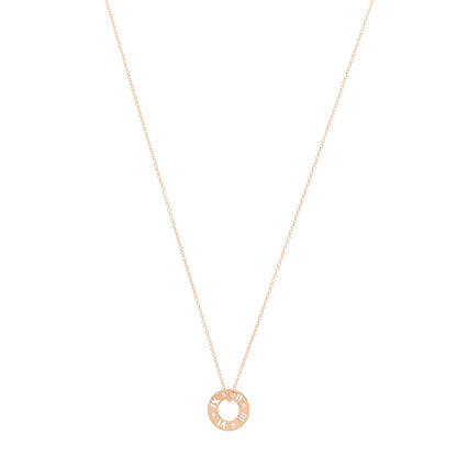 Tiffany 18K Rose Gold Diamond Atlas Pierced Pendant Necklace 1 of 7