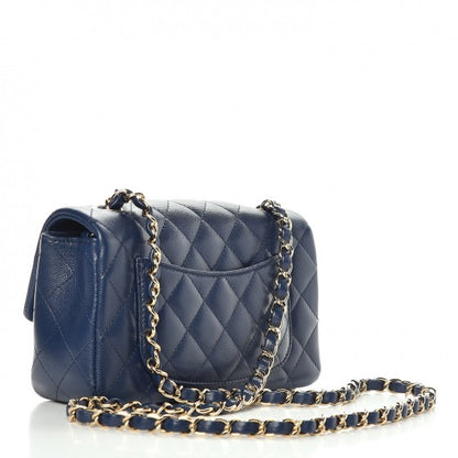 Chanel Caviar Quilted Mini Rectangular Flap Navy 3 of 15