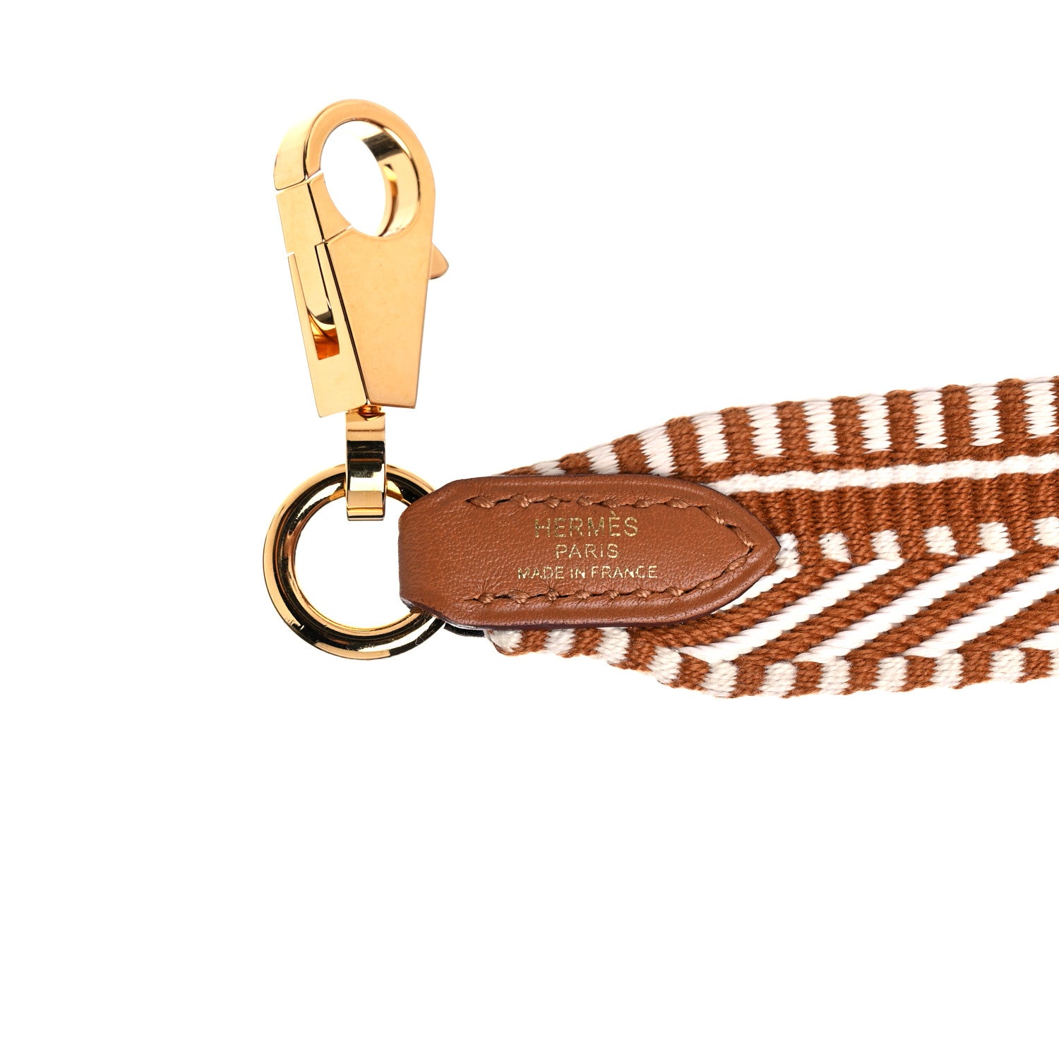 Hermes Toile Swift 25mm Sangle Cavale Shoulder Strap Ecru Beige Gold 3 of 5