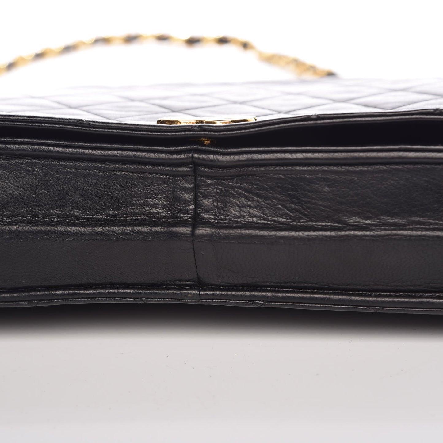 Lambskin Quilted Small Single Flap Black