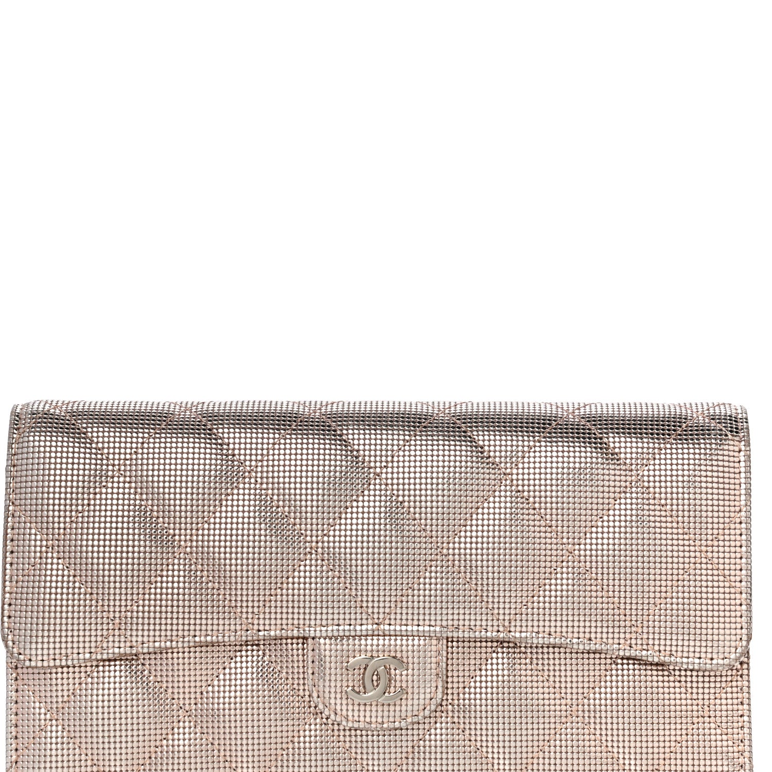 Chanel Metallic Calfskin Quilted Pixel Effect Large Flap Wallet Pink 8 of 13
