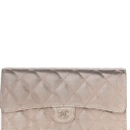Chanel Metallic Calfskin Quilted Pixel Effect Large Flap Wallet Pink 8 of 13
