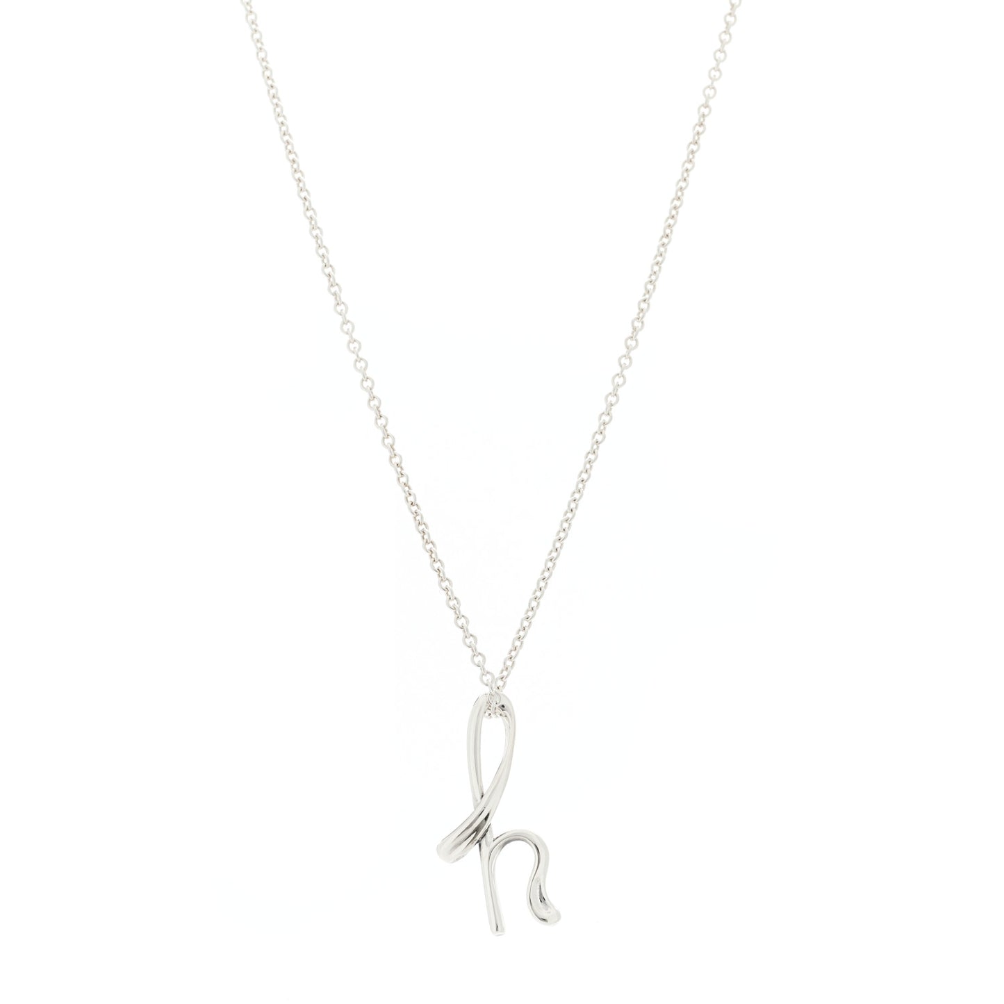 Sterling Silver Elsa Peretti Letter H Pendant Necklace