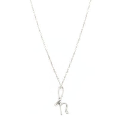 Tiffany Sterling Silver Elsa Peretti Letter H Pendant Necklace 1 of 6