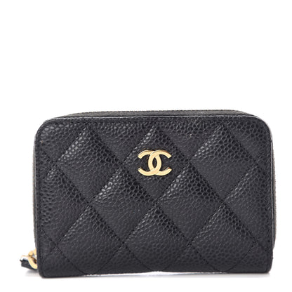 Chanel Caviar Quilted Zip Coin Purse Black 1 of 10