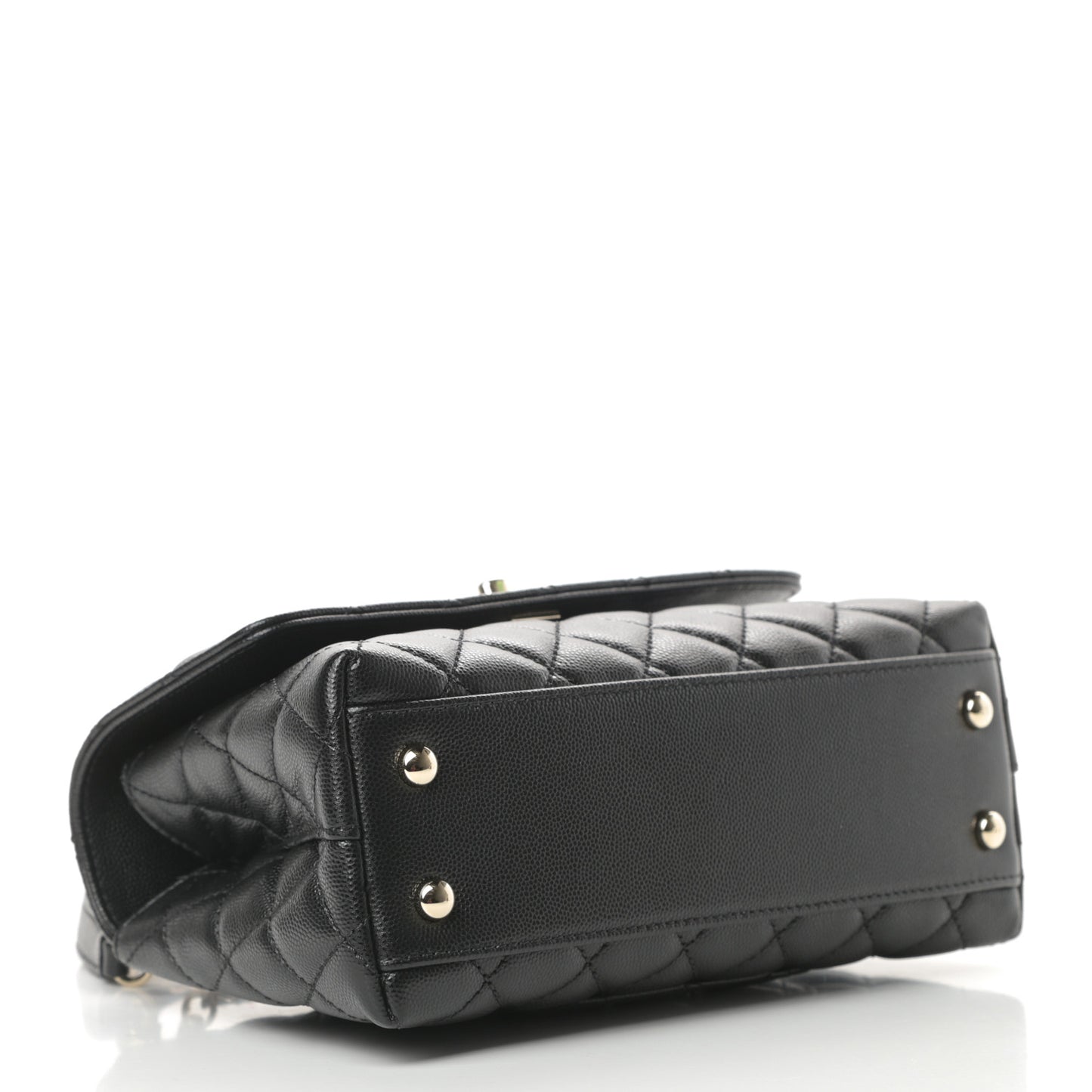 Caviar Quilted Mini Coco Handle Flap Black