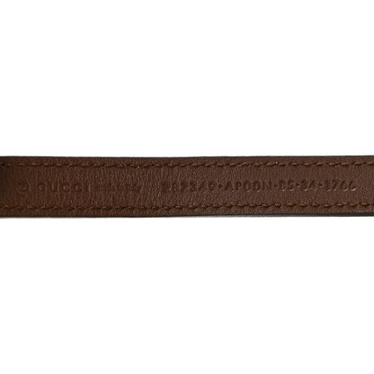 Gucci Calfskin Horsebit Skinny Belt 85 34 Brown 5 of 5
