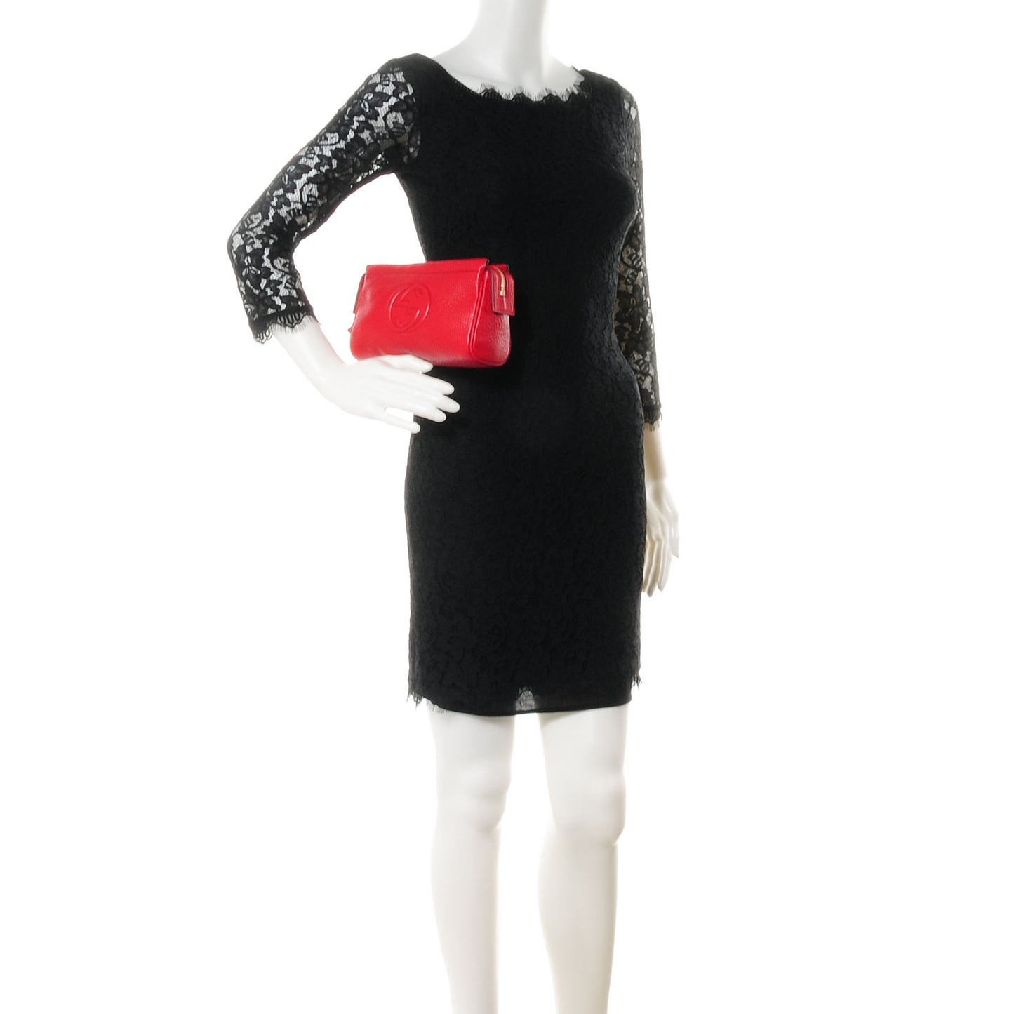 Pebbled Calfskin Soho Cosmetic Case Tabasco Red