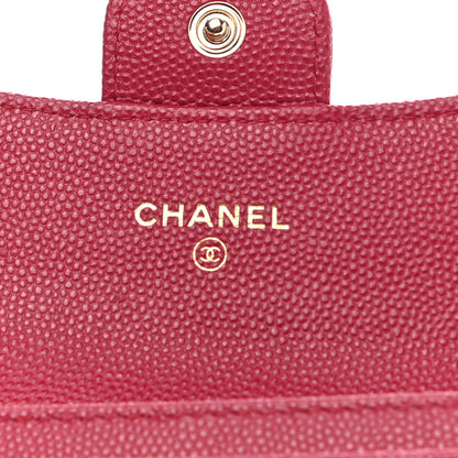Chanel Caviar Quilted Flap Card Holder Wallet Dark Pink 6 of 9