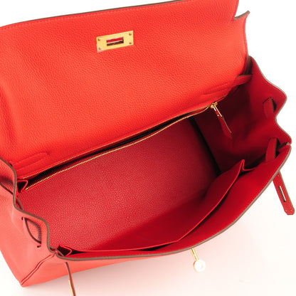 Hermes Togo Kelly Retourne 32 Geranium 5 of 19