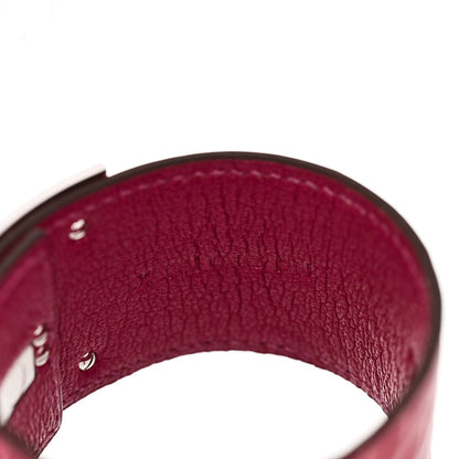 Hermes 18K White Gold Diamond Crocodile Kelly Bracelet Fuchsia 3 of 5