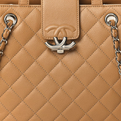 Chanel Caviar Quilted Small CC Box Shopping Tote Camel 8 of 10