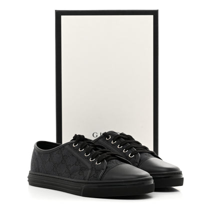 Gucci GG Monogram Calfskin Womens Low Top Sneakers 38 Piombo Black 10 of 10