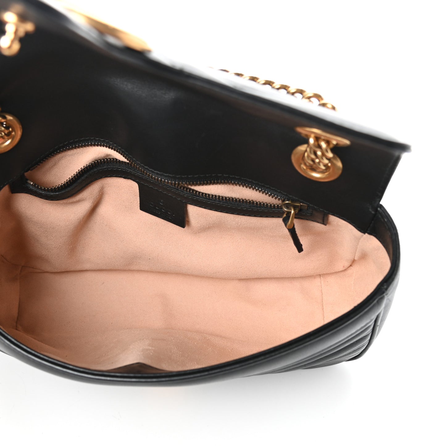 Calfskin Matelasse Small GG Marmont Shoulder Bag Black
