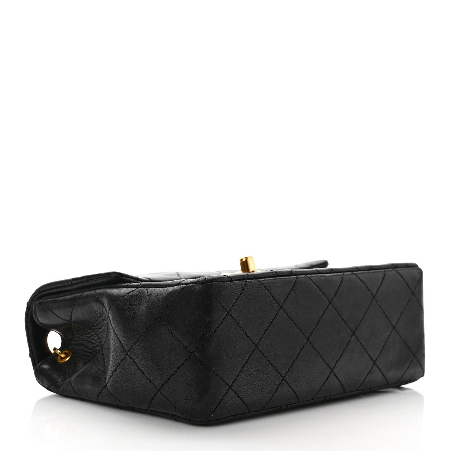 Lambskin Quilted Mini Square Flap Black