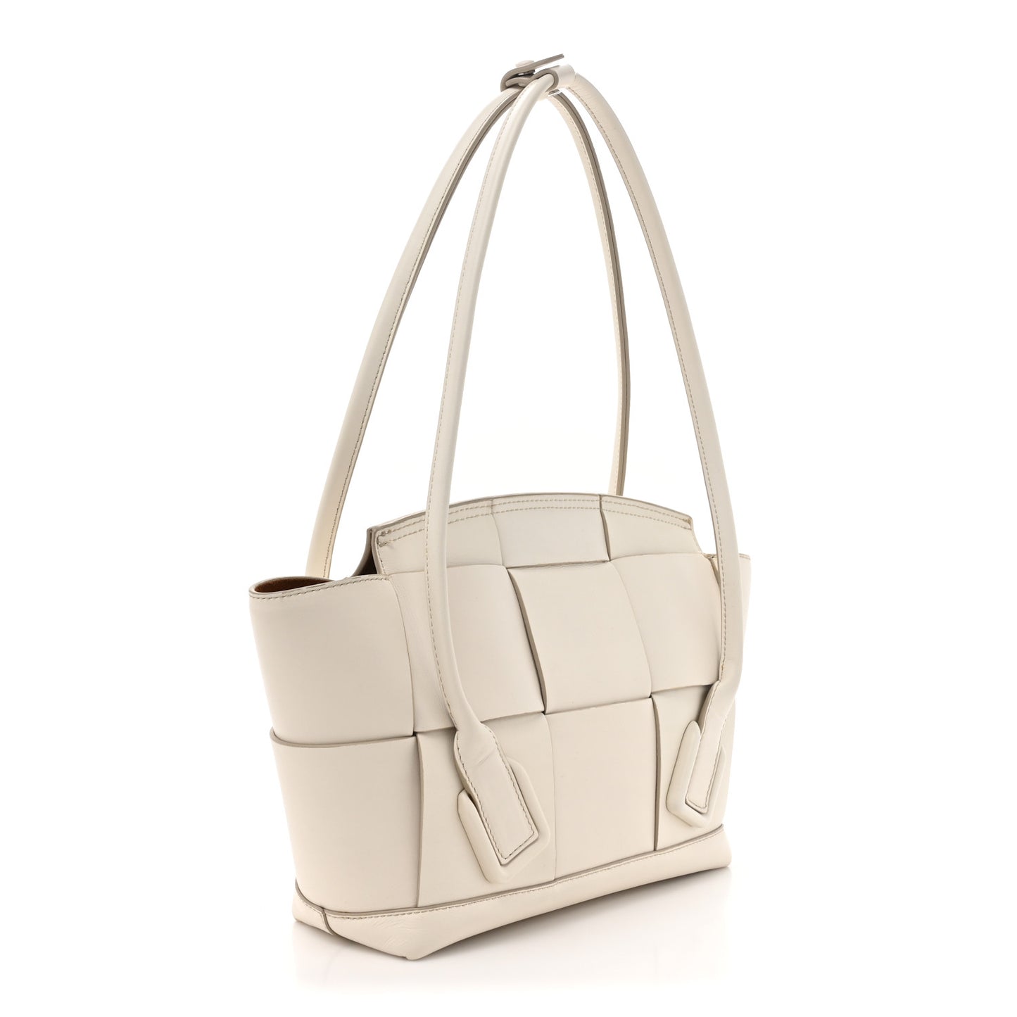 French Calfskin Maxi Intrecciato Small Arco Bianco