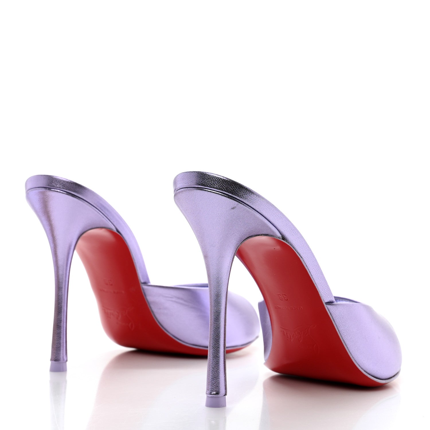 Christian Louboutin Metallic Kid Laminato Me Dolly 100 Sandals 38 Lilac 4 of 8
