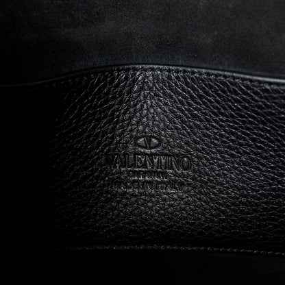 Valentino Garavani Pebbled Calfskin Medium Rockstud Flip Lock Crossbody Bag Black 5 of 9