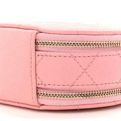 Chanel Caviar Quilted Round Handle With Care Vanity With Chain Pink 10 of 12