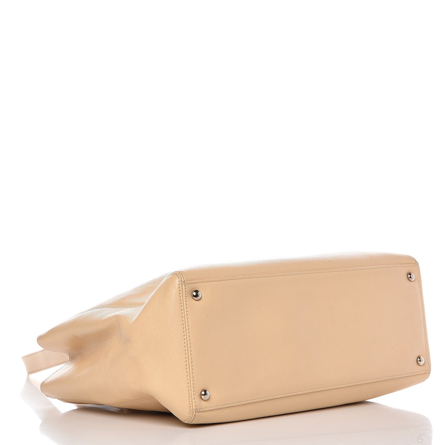 Calfskin Cerf Executive Shopper Tote Light Beige