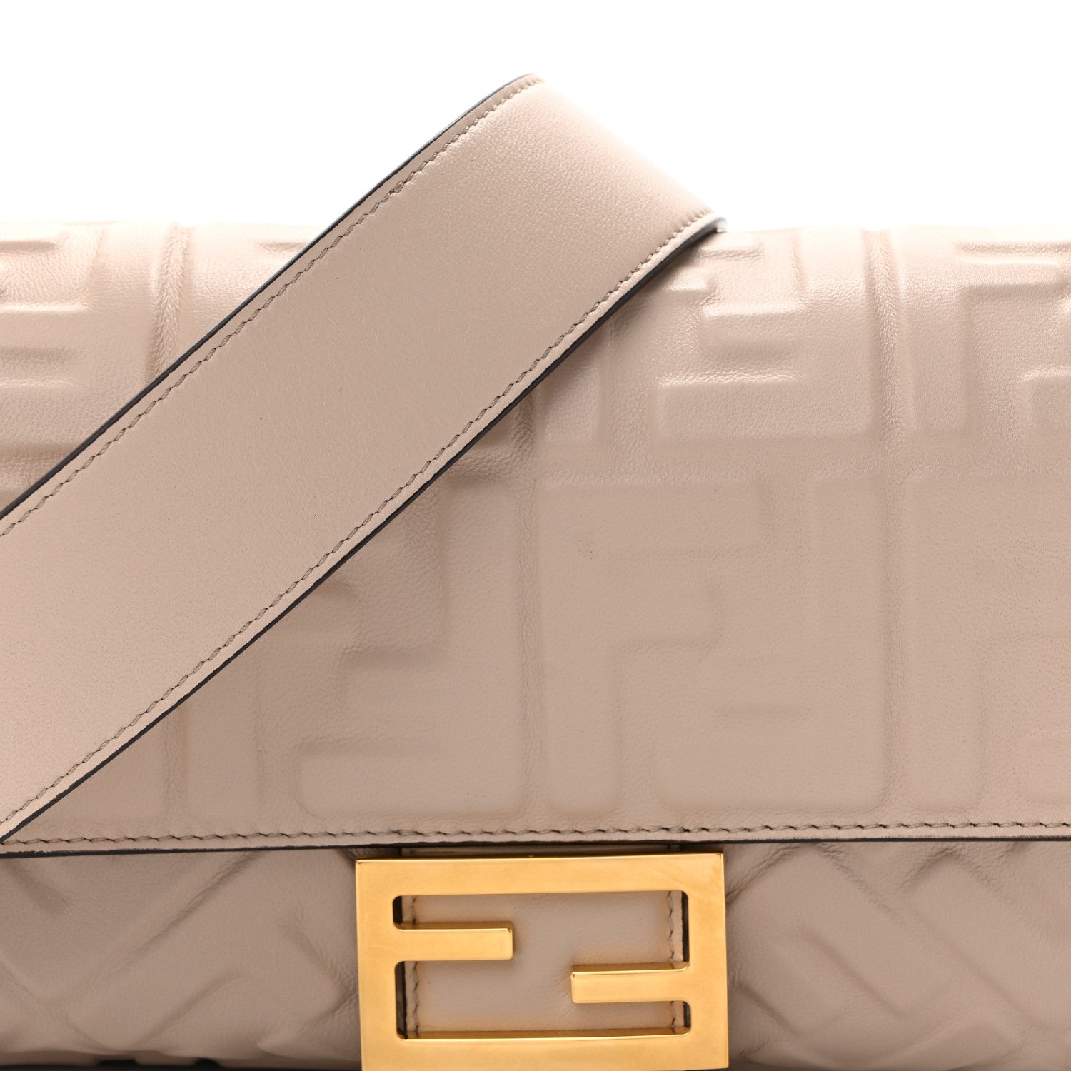 Fendi Nappa FF 1974 Embossed Baguette Camelia 8 of 14