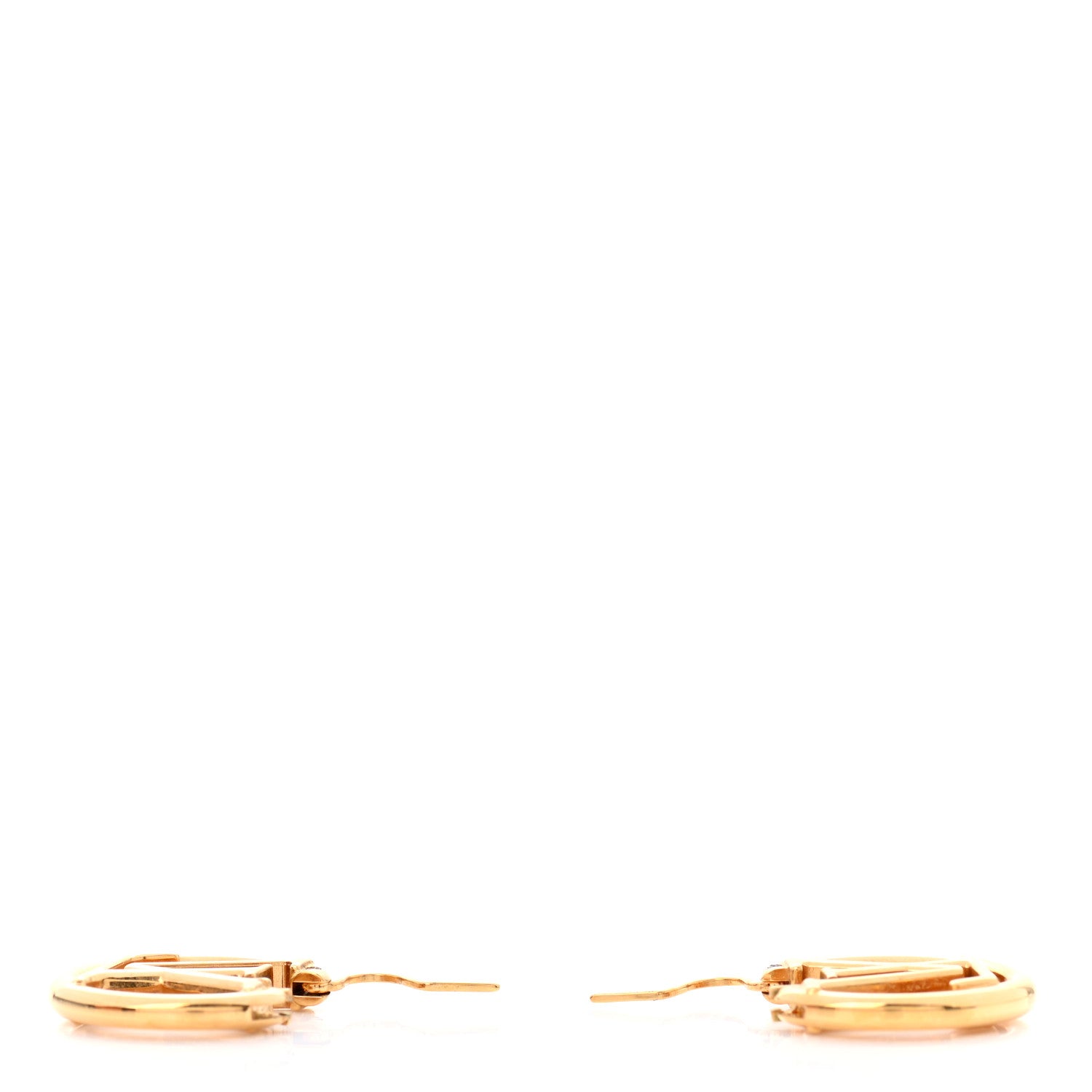 Louis Vuitton Metal Small Louise Hoop Earrings Gold 3 of 6
