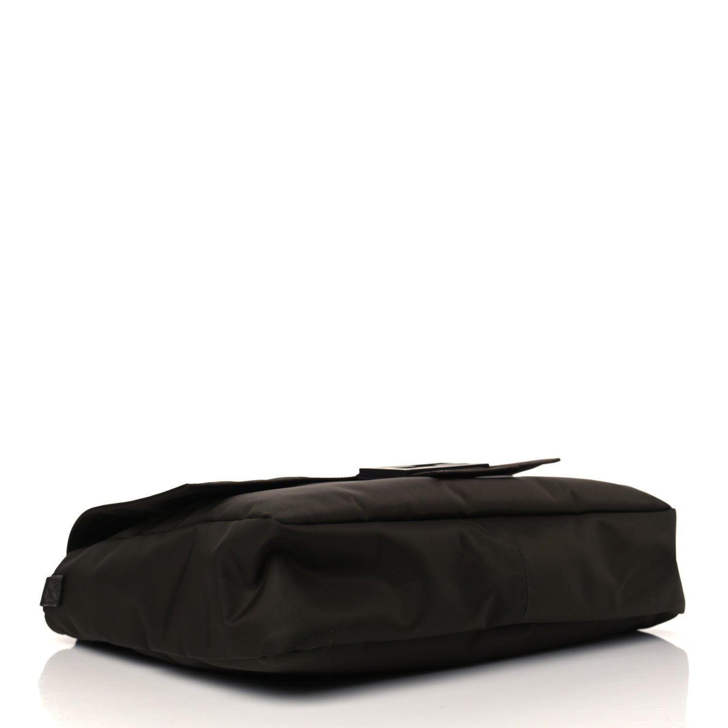 Fendi Econyl Nylon Cuoio Romano Monochrome Large Baguette Messenger Bag Ebano 3 of 5