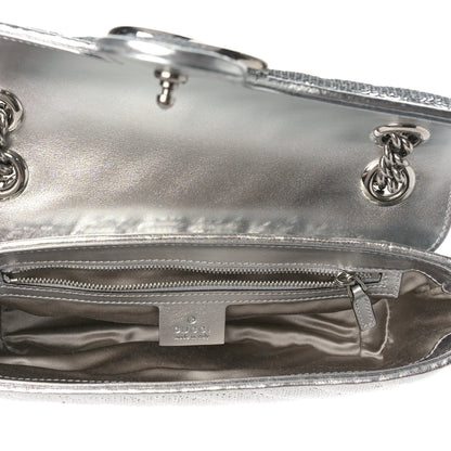 Gucci Sequin Matelasse Small GG Marmont Shoulder Bag Silver 4 of 8