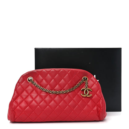 Chanel Lambskin Quilted Medium Just Mademoiselle Red 9 of 10