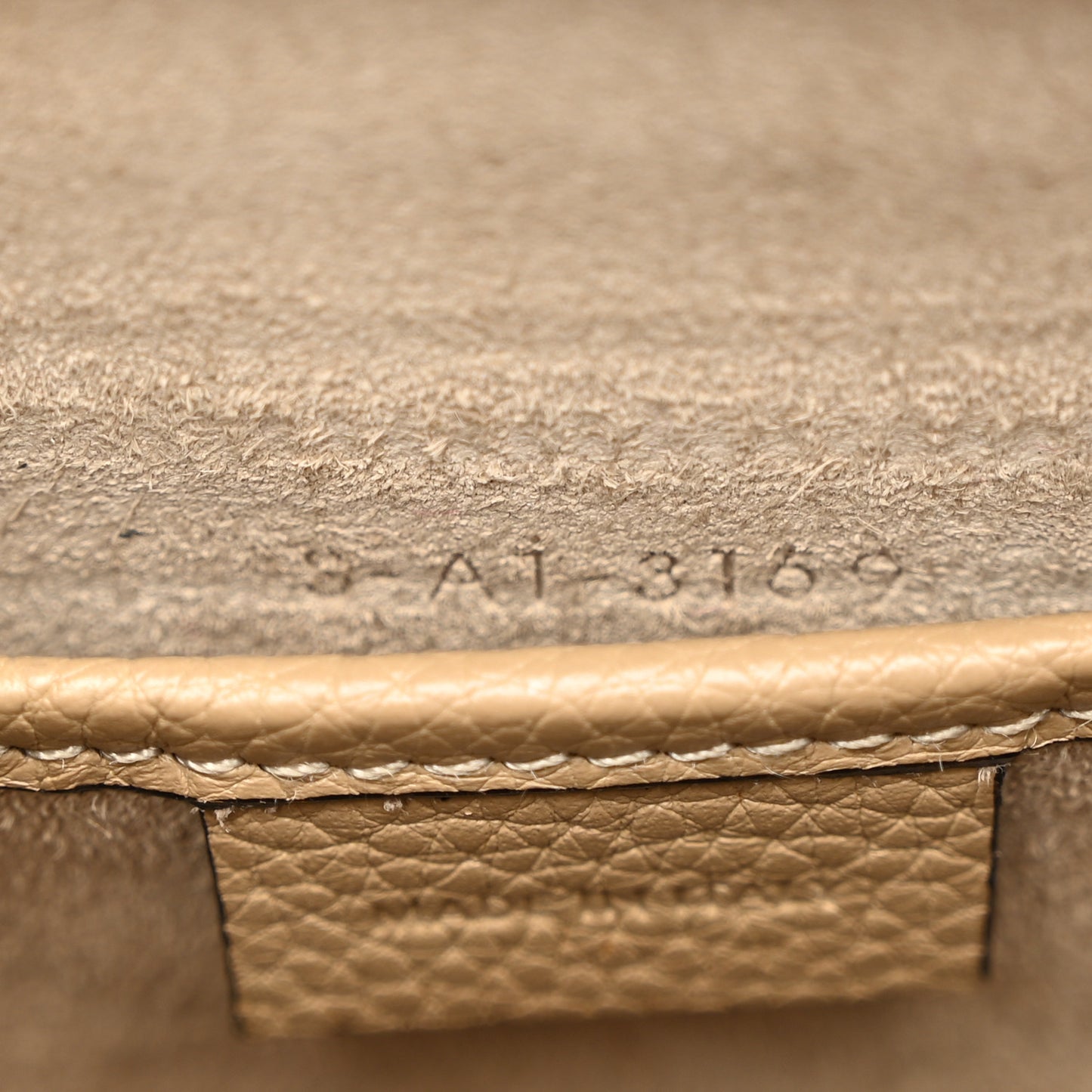 Drummed Calfskin Nano Luggage Dune