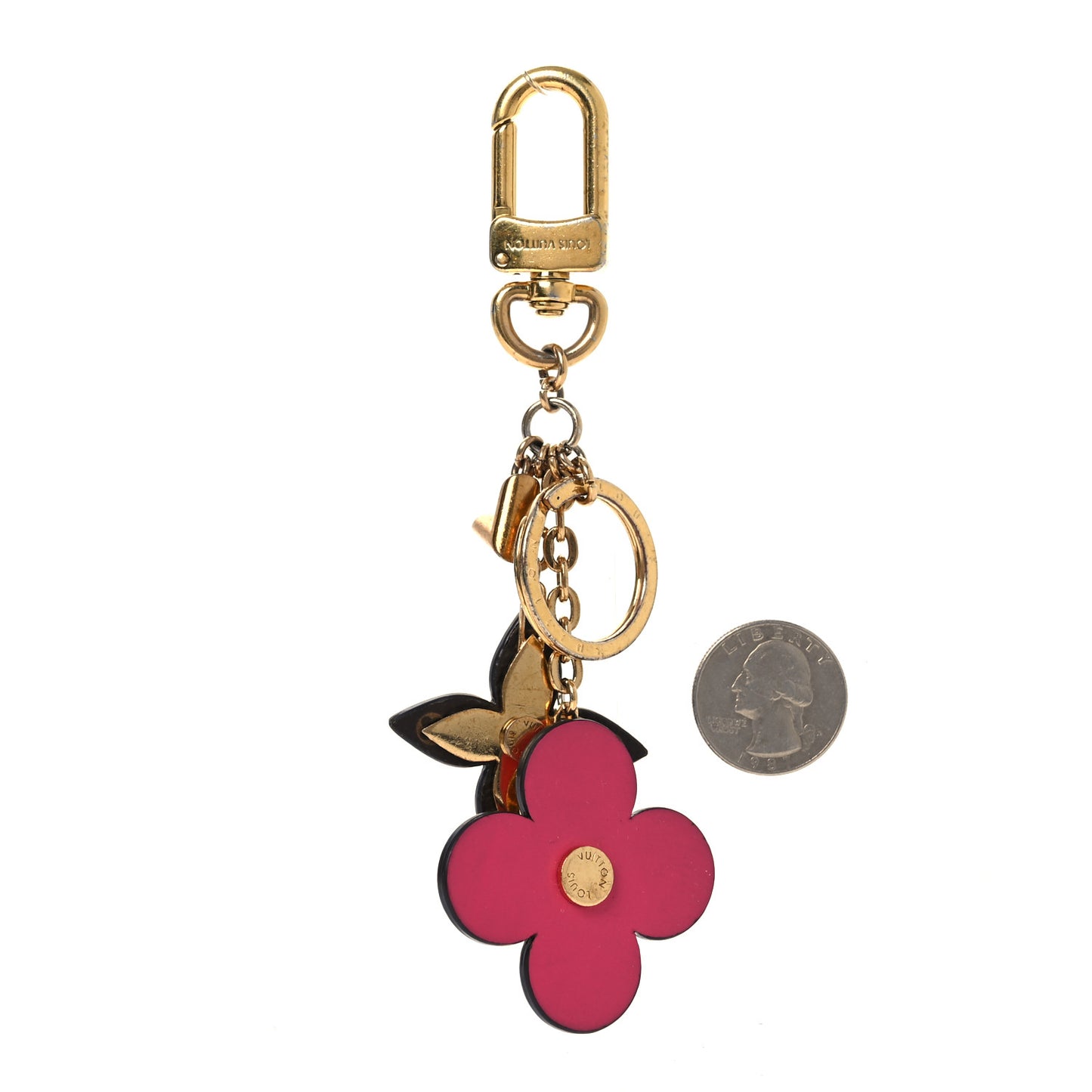 Monogram Blooming Flowers Bag Charm Key Holder Brown