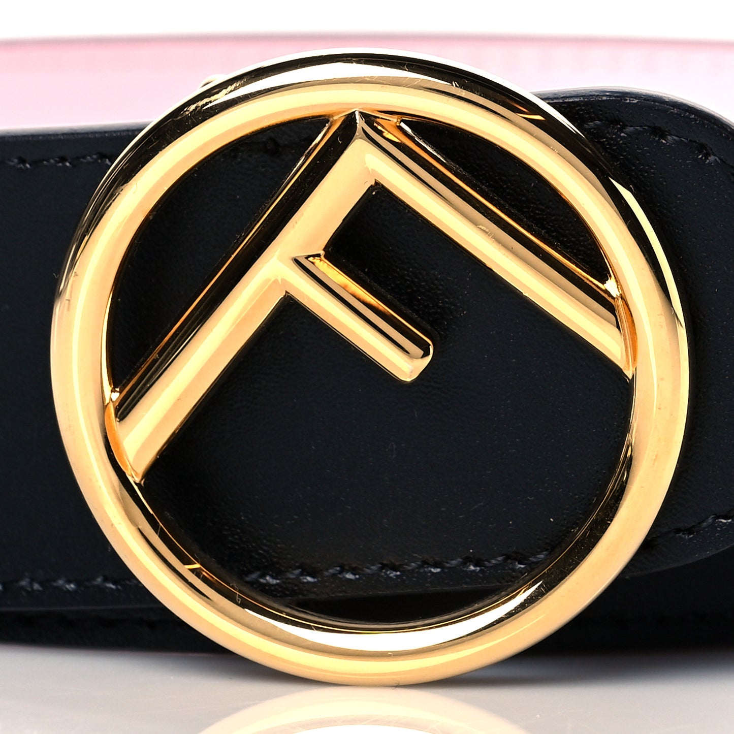 Vitello Liberty F is Fendi Bi-Color Reversible Belt 100 Black Peonia