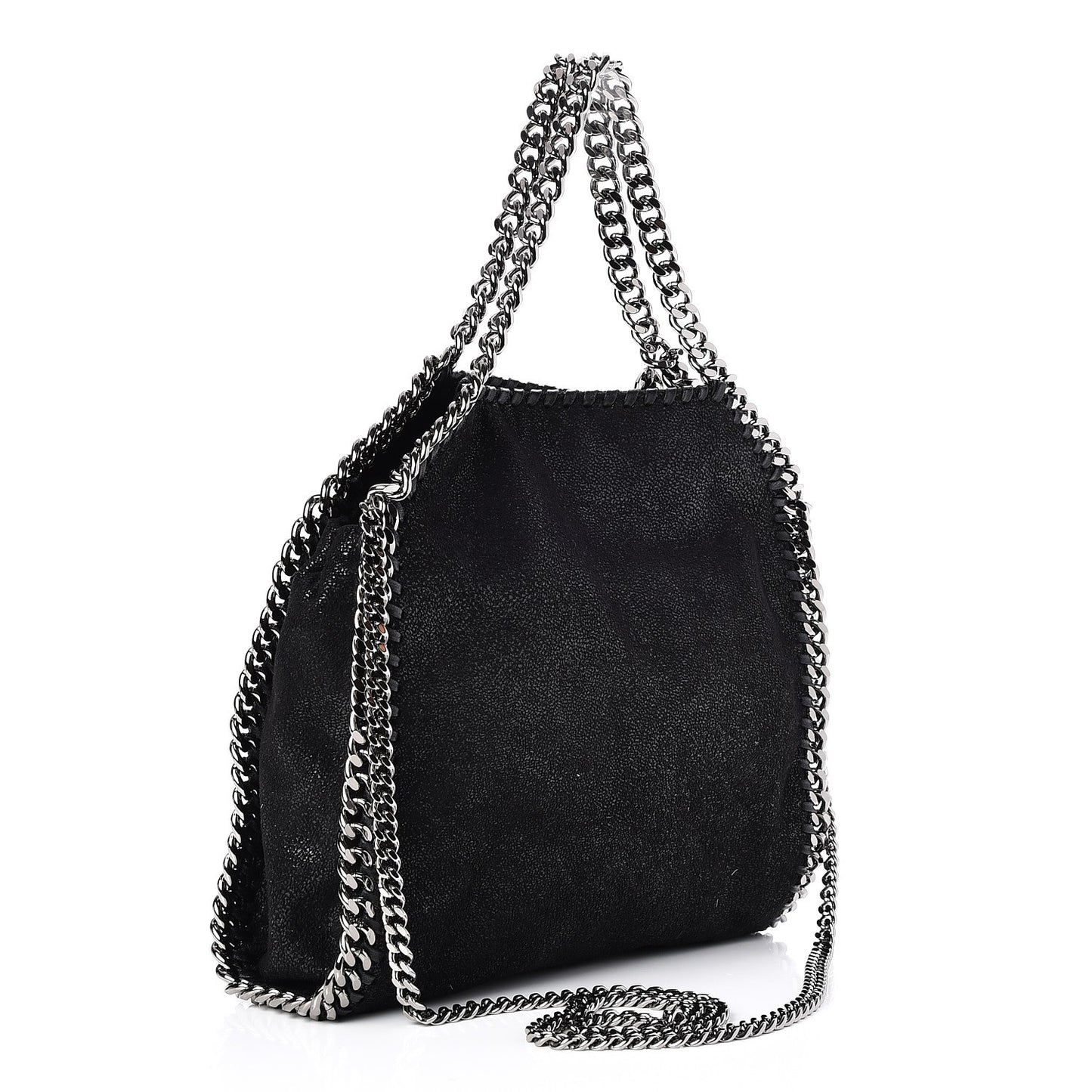Shaggy Deer Mini Falabella Fold Over Tote Black