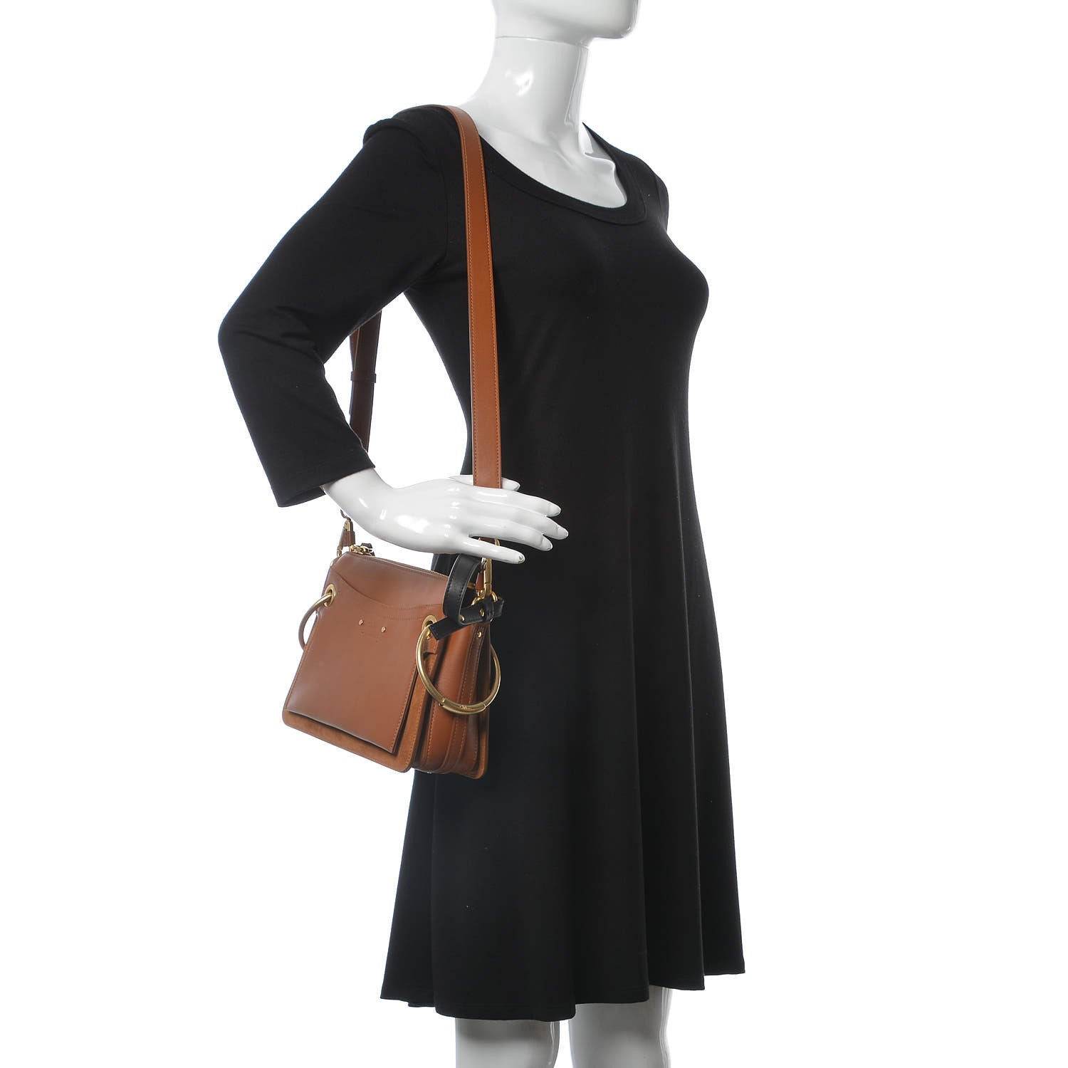 Chloe Calfskin Suede Small Roy Bag Caramel 2 of 10