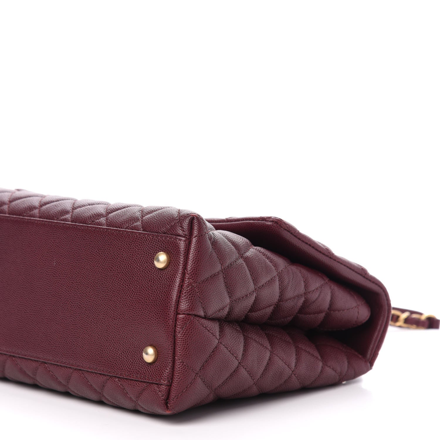 Chanel Caviar Lizard Quilted Medium Coco Handle Flap Burgundy 9 of 11
