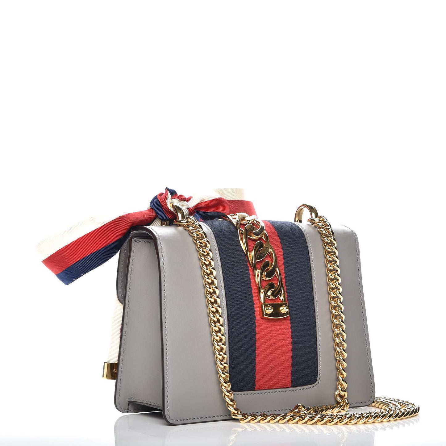 Calfskin Mini Sylvie Chain Shoulder Bag Deep Grey