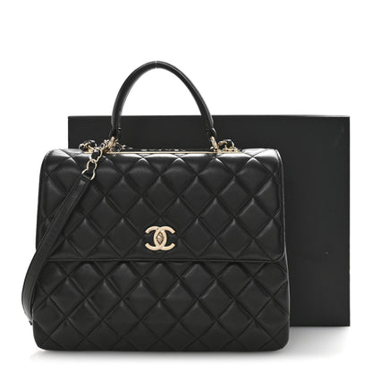 Chanel Lambskin Quilted Large Trendy CC Dual Handle Flap Bag Black 15 of 15