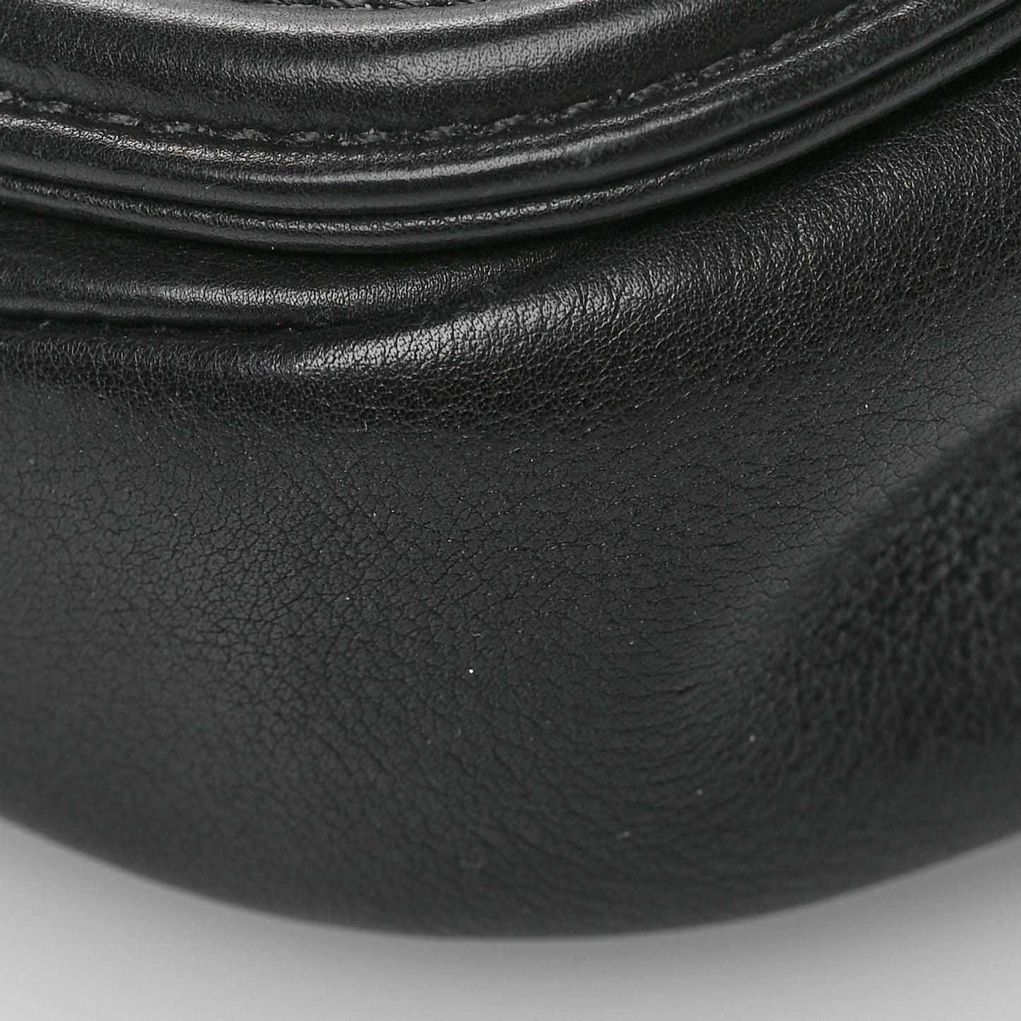 Calfskin Quilted Small Underline Flap Black