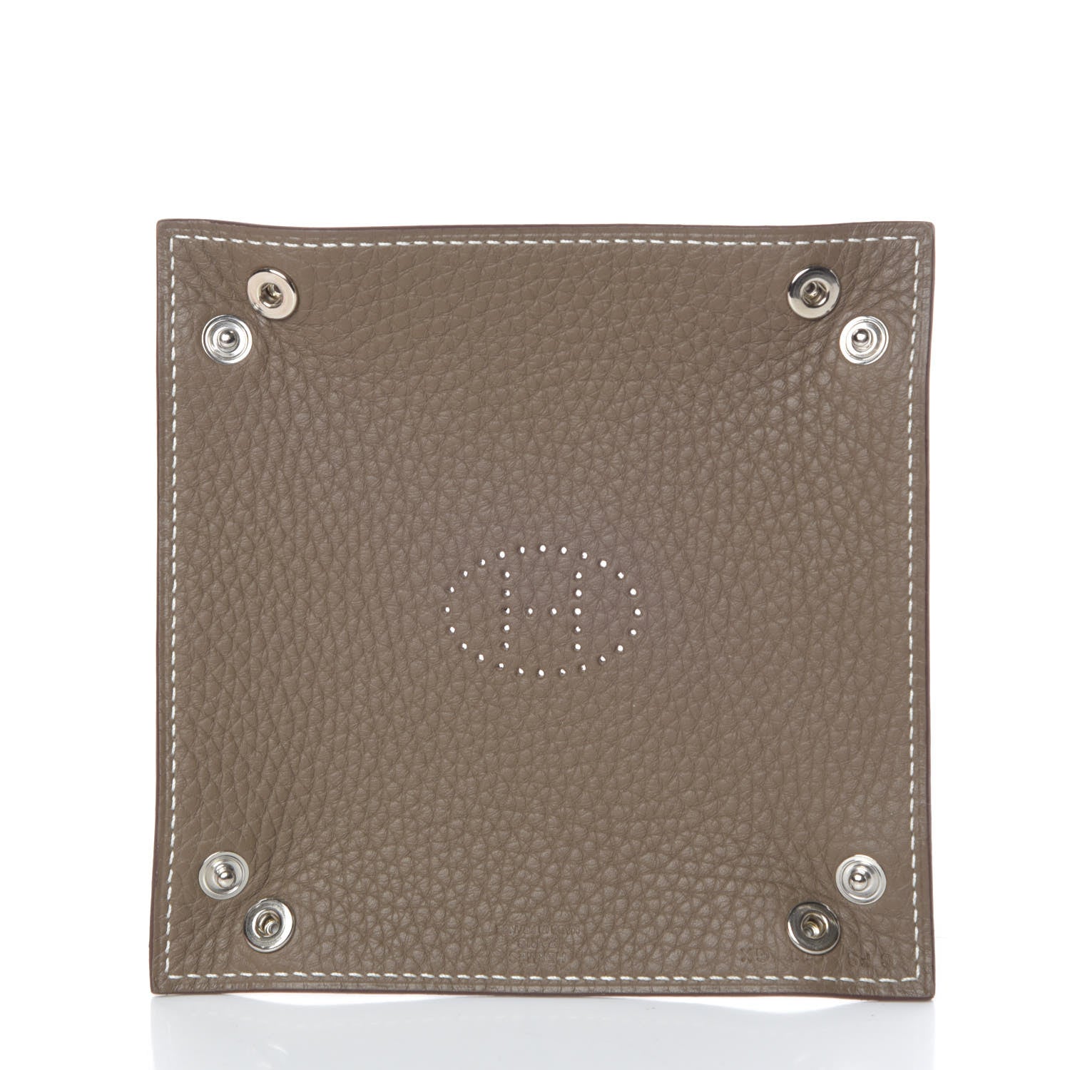 Hermes Taurillon Clemence Mises et Relances Change Tray Etoupe 5 of 8