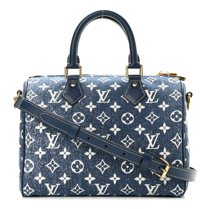 Louis Vuitton Monogram Jacquard Denim Speedy Bandouliere 25 Bleu 1 of 10