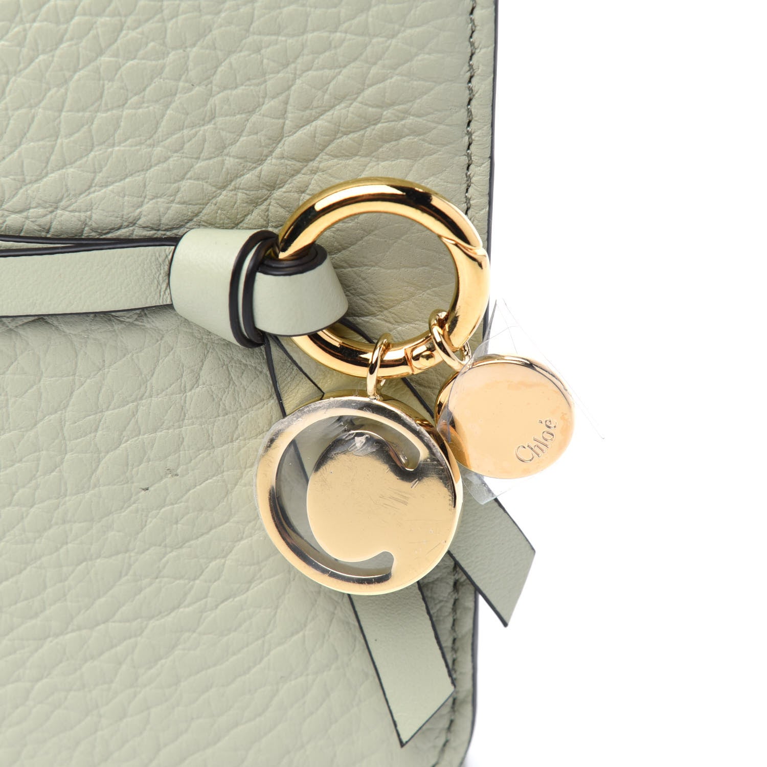 Chloe Calfskin Alphabet Compact Wallet Light Eucalyptus 15 of 16