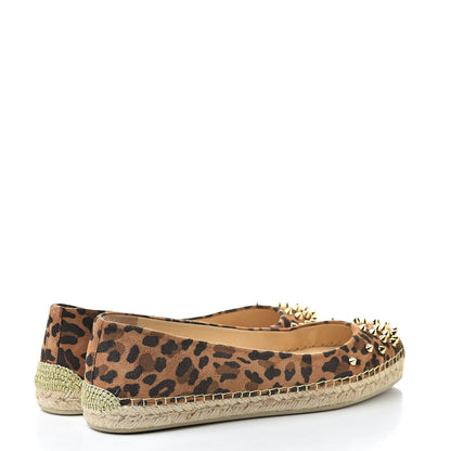 Christian Louboutin Veau Velours Leopard Aliochette Espadrilles 40 Caramel 4 of 11