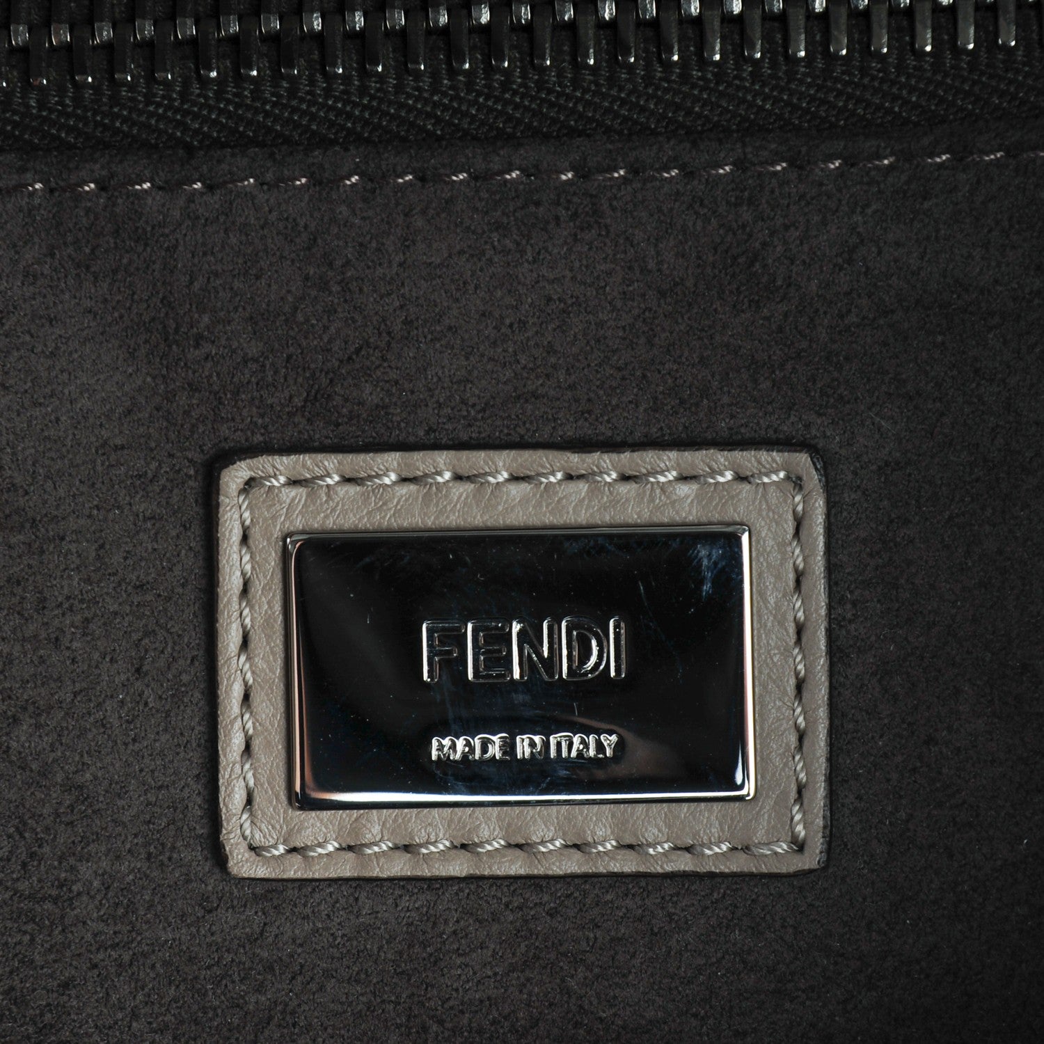 Fendi Vitello Seta Plexiglass Granite Large Peekaboo Iconic Satchel Tortora 6 of 7