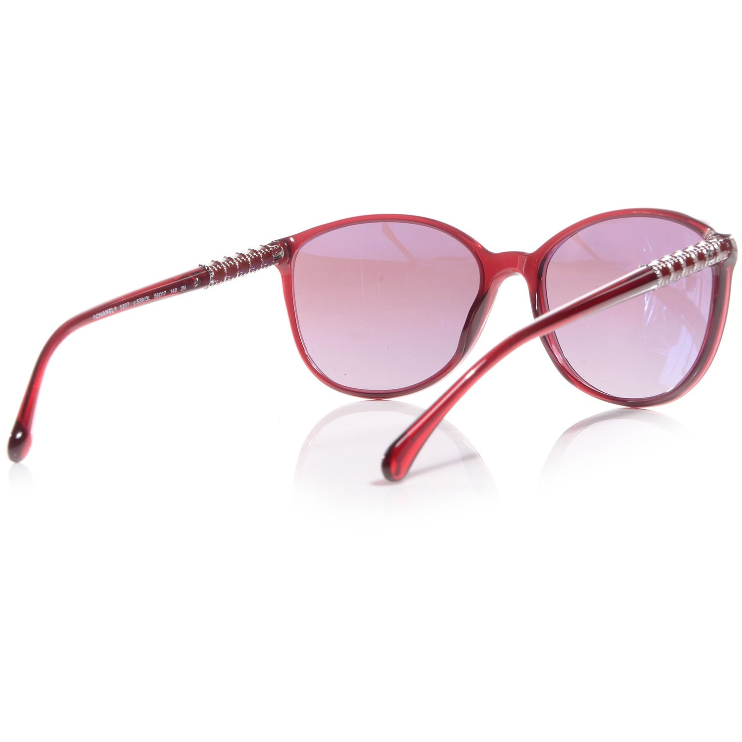 Chanel Studded Cat Eye Sunglasses 5207 Red 2 of 5