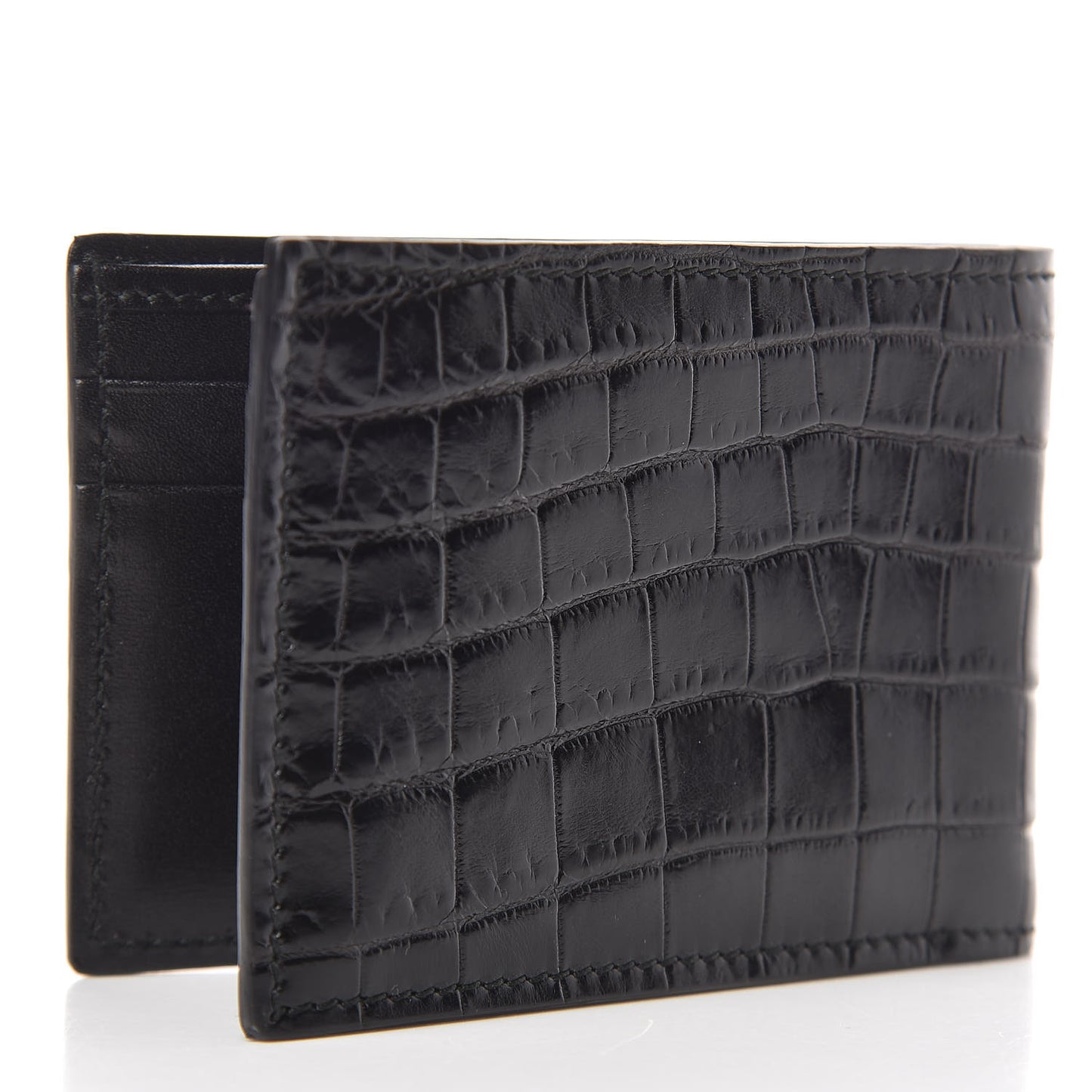 Crocodile Bi-Fold Wallet Black
