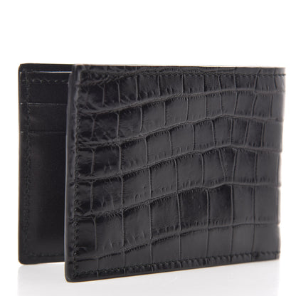 Gucci Crocodile Bi-Fold Wallet Black 3 of 9