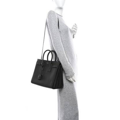 Saint Laurent Grained Calfskin Small Sac De Jour Fog 2 of 11