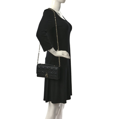 Christian Dior Lambskin Lady Dior Top Handle Clutch Black 2 of 9